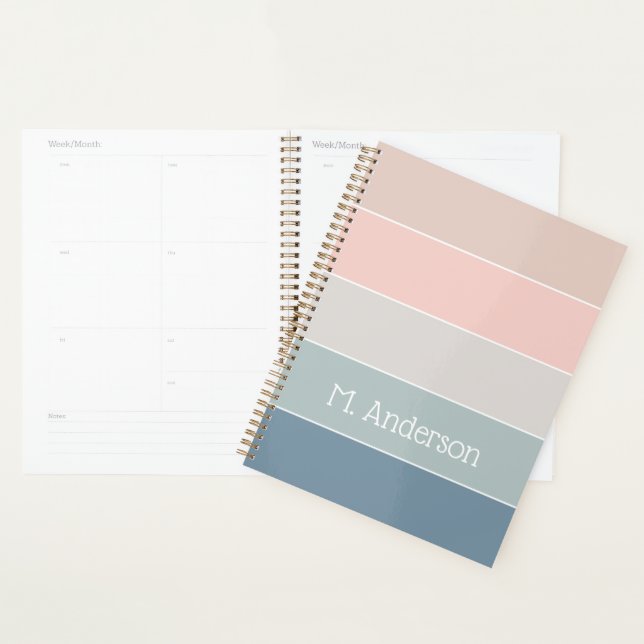 Custom Summer Colours Colour Block Stripes Planner (Display)