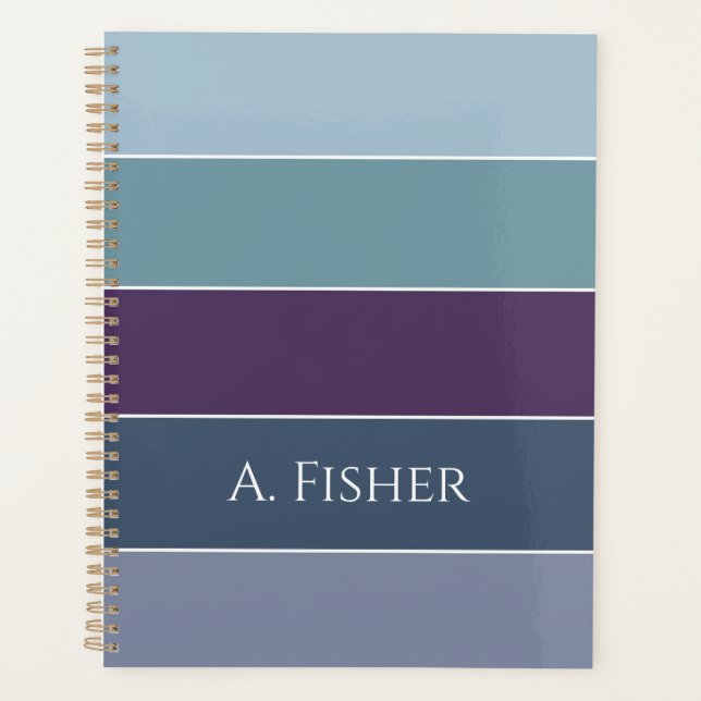 Custom Summer Colours Colour Block Stripes Planner (Front)
