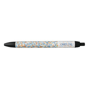 Custom Summer Colours Paint Splatter Pattern Penci Black Ink Pen