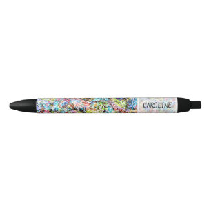 Custom Summer Colours Paint Splatter Pattern Penci Black Ink Pen