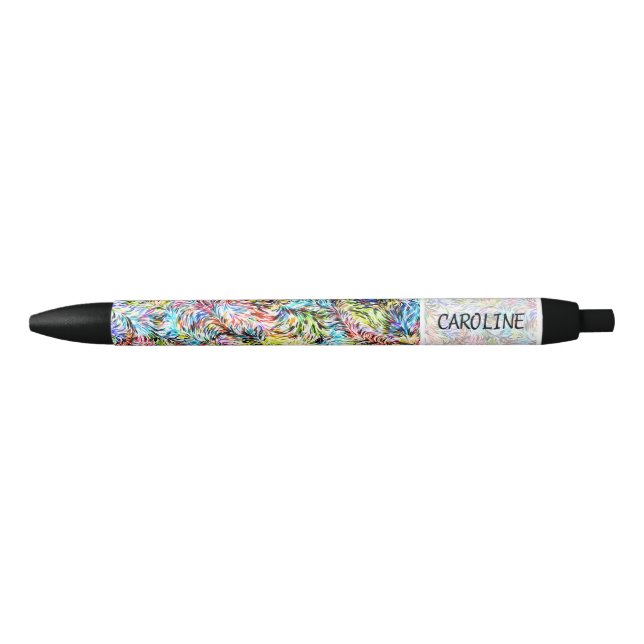 Custom Summer Colours Paint Splatter Pattern Penci Black Ink Pen (Front)