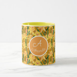 Custom Summer Daffodil Pattern Mug