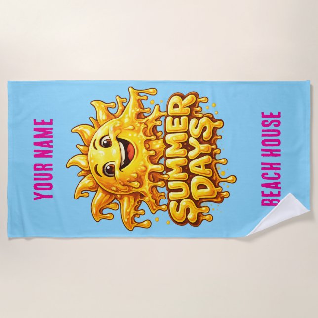 Custom Summer Days Beach Towel (Front)