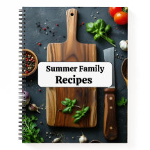 Custom Summer Family Recipes Notebook