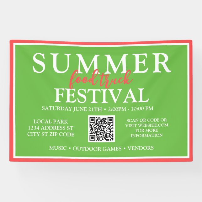 Custom Summer Food Truck Festival Event Banner (Horizontal)