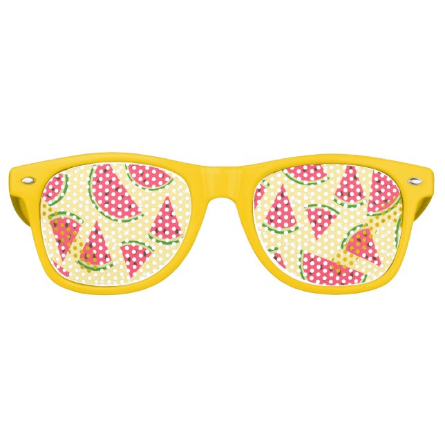 Custom, Summer fun retro style watermelon pattern, Retro Sunglasses (Front)