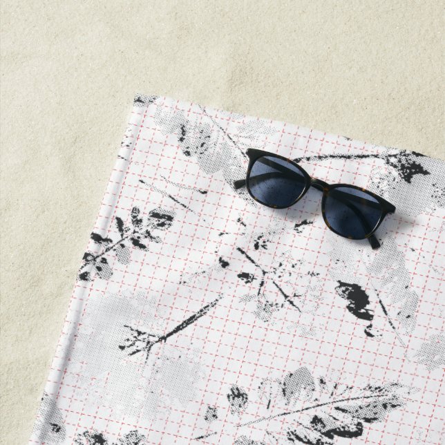 Custom Summer Poolside Accessory with Palm Leaves Beach Towel (In Situ)