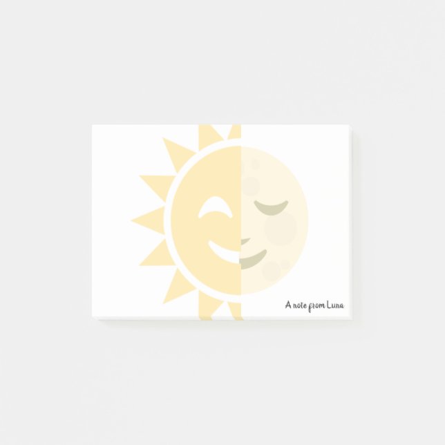 Custom Sun and Moon Post-it Notes (Front)