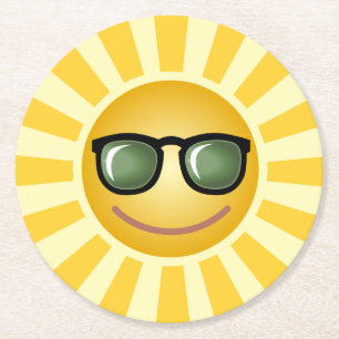 Custom Sun Round Paper Coaster