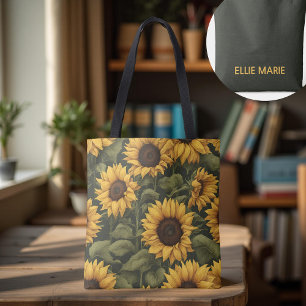 Custom Sunflower Bag for Teacher, Student & Women