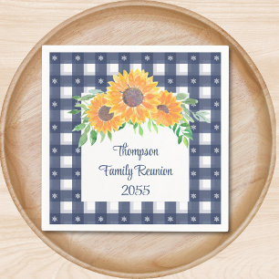 Custom Sunflower Family Reunion Napkin