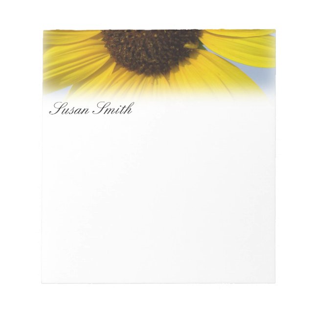 Custom Sunflower Notepad (Front)