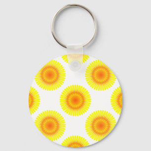 Custom Sunflower Pattern Keychain