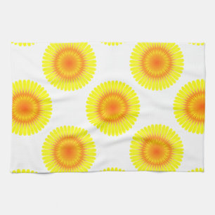 Custom Sunflower Pattern Kitchen Towel