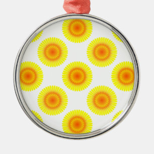 Custom Sunflower Pattern Metal Ornament