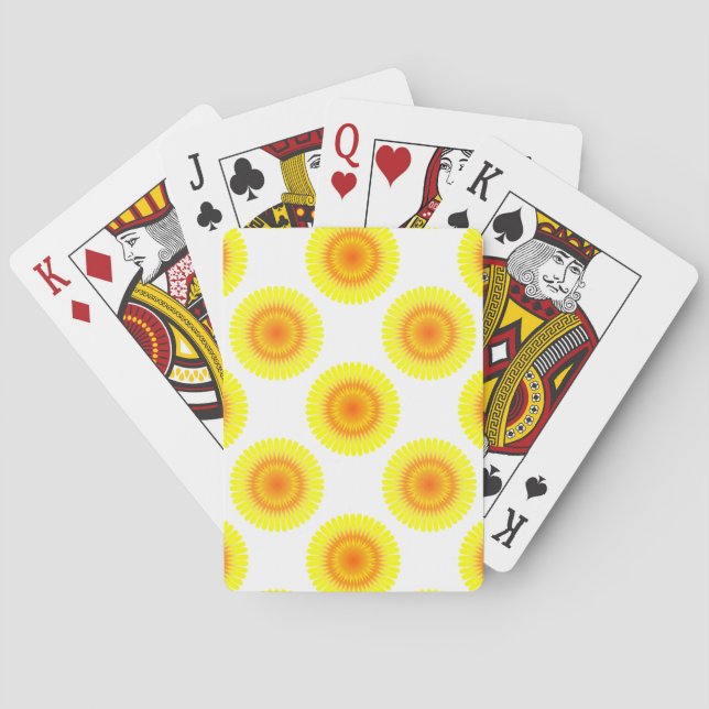 Custom Sunflower Pattern Playing Cards (Back)