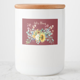 Custom Sunflower Storage Food Label
