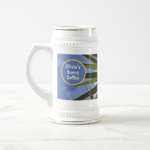 Custom Sunny Coffee Tropical Yucca Beer Stein