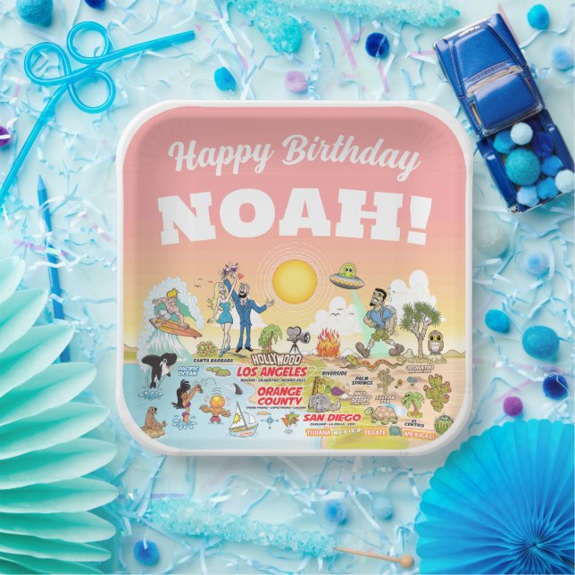 Custom Sunny SoCal Paper Plate (Party)