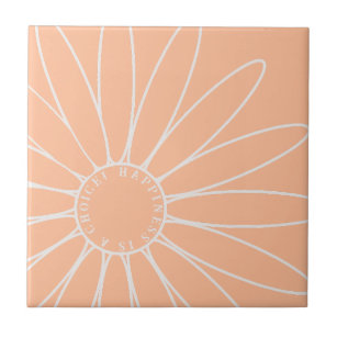 Custom Sunrise Peach Fuzz Flower Ceramic Tile