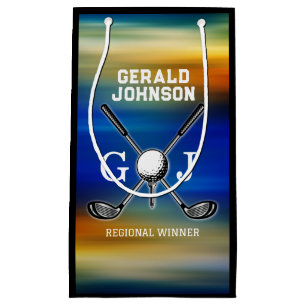 Custom Sunset Golf Monogram Design Small Gift Bag