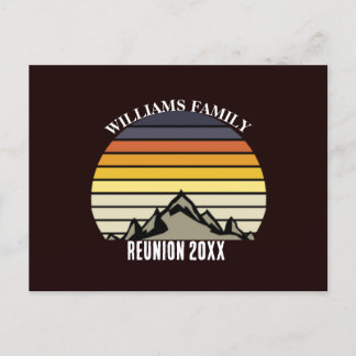 Custom Sunset Mountain Family Reunion Party Postcard