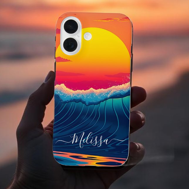  Custom Sunset Wave-Beach- Case-Mate iPhone Case (Custom Sunset Wave-Beach- Case-Mate iPhone Case )