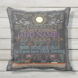 Custom Sunshine Vintage Chalkboard Artwork Throw Pillow<br><div class="desc">Add a name to this cute vintage chalkboard artwork to make a special gift for someone you care about.</div>