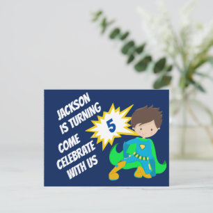 Custom Superhero Action Hero Kids Birthday Party Invitation