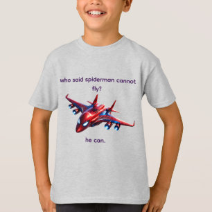 Custom Superhero Web-Plane Kids Birthday T-Shirt