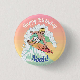 Custom Surfer Dude 1 Inch Round Button