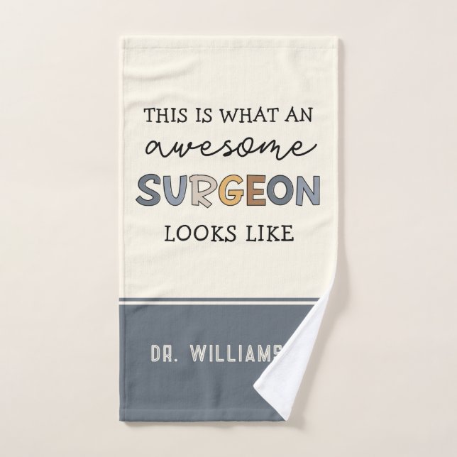 Custom Surgeon Funny Awesome Surgeon Gifts Hand Towel (Hand Towel)