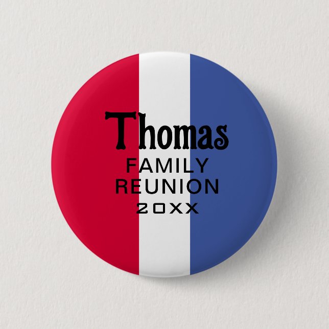 Custom Surname Name Reunion 2 Inch Round Button (Front)