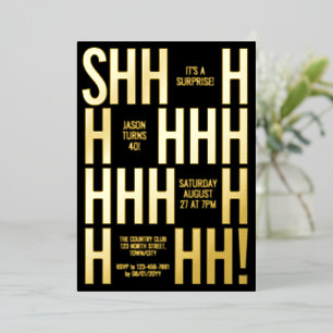 Custom Surprise Birthday Party Invite, Shhh Secret