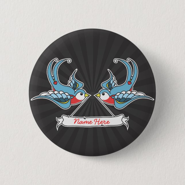 Custom Swallows 2 Inch Round Button (Front)