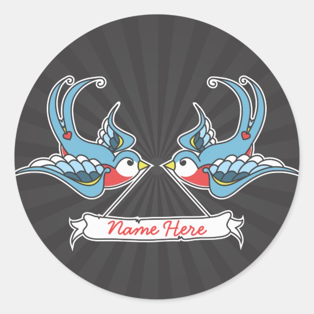 Custom Swallows Classic Round Sticker (Front)