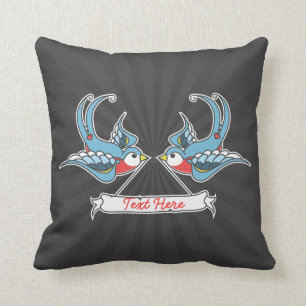 Custom Swallows Throw Pillow
