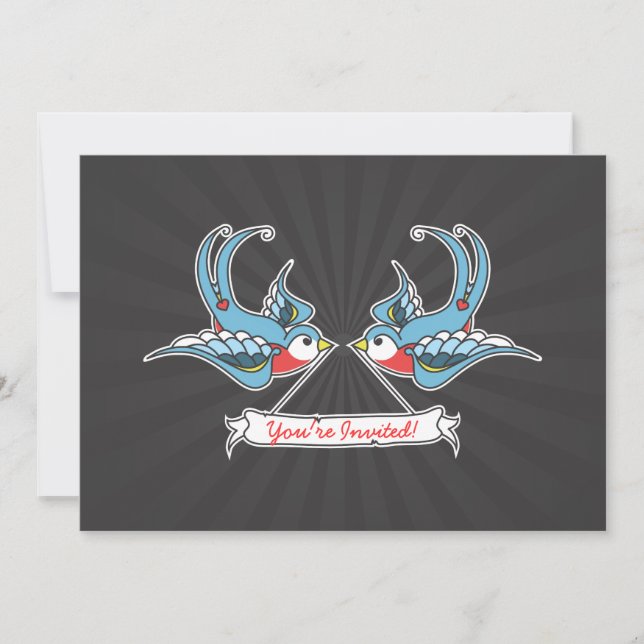 Custom Swallows "You're Invited!" Invitation (Front)
