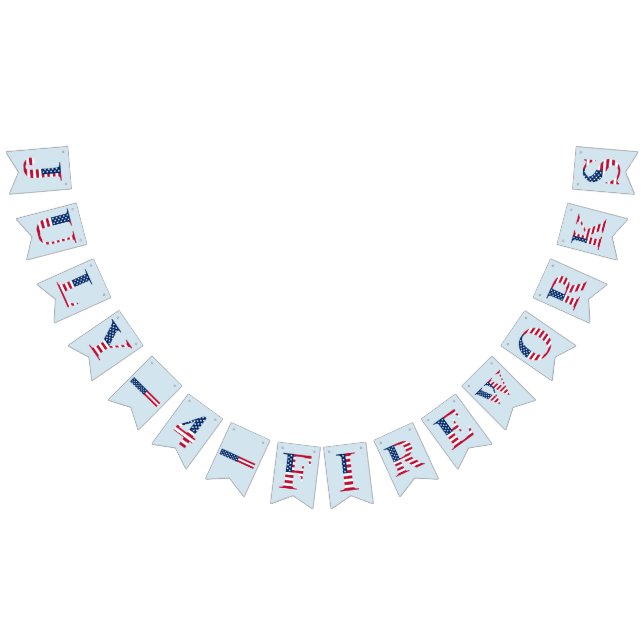 Custom Swallowtail Party Bunting Banner July 4 (All)