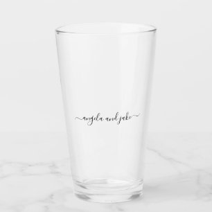 Custom Swash Names Wedding Glass