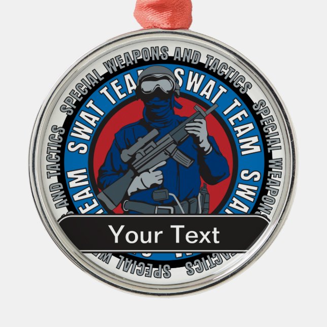 Custom SWAT Team Metal Ornament (Front)