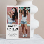 Custom 'SWEET 16' 2 Photo 16th Birthday Party Invitation<br><div class="desc">Get ready to stun your friends with our knock-out Sweet 16 invites! Seal it with 2 pictures of your choice, add a dash of your style with customizable text size, colour, and font style, and top it off with the glossy 'SWEET SIXTEEN' heading. It suits any theme, and it's a...</div>