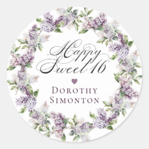 Custom Sweet 16 Purple Lilac Envelope Seal
