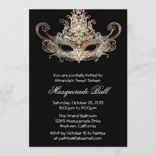 Custom Sweet Sixteen Masquerade Ball Invitations