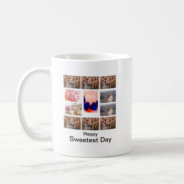 Custom Sweetest Day 11 Photo Collage  Coffee Mug (Left)