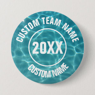 Custom swim team  3 inch round button
