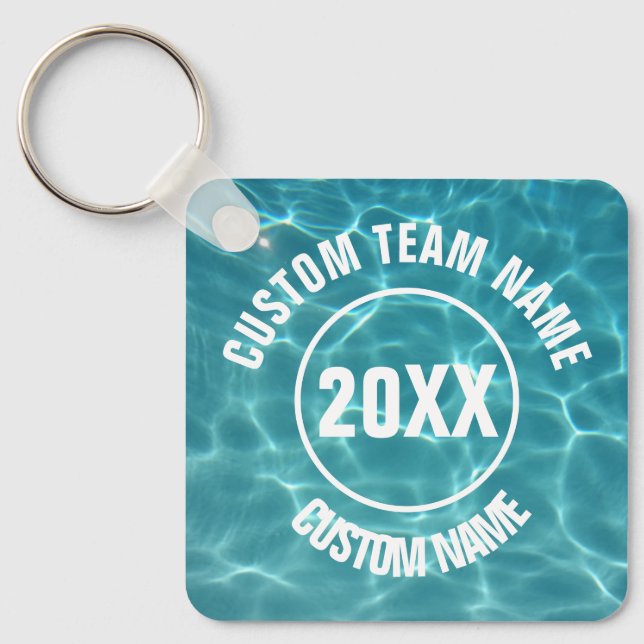 Custom swim team keychain (Front)