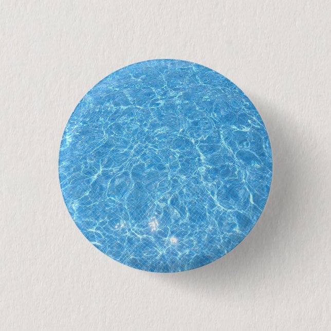 Custom Swimming Pool Blue Water Blank Template 1 Inch Round Button (Front)