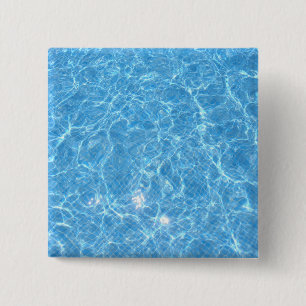 Custom Swimming Pool Blue Water Blank Template 2 Inch Square Button