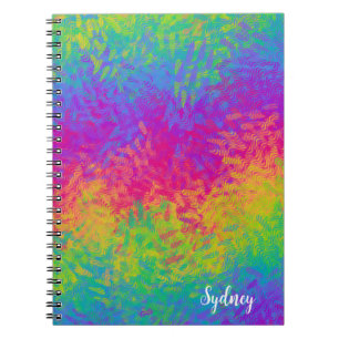Custom Swirl Rainbow Spiral Notebook - Personalize